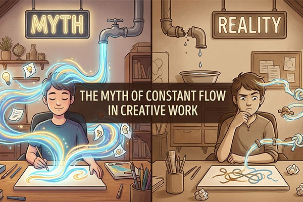 The Myth about creativity and Constant Flow in Creative Work