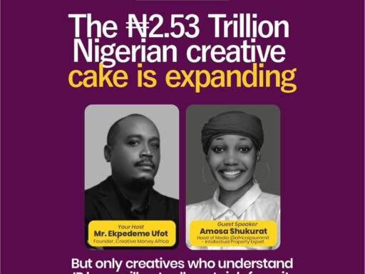 Amosa Shukurat speaking at Creative Money Africa webinar on intellectual property and royalties