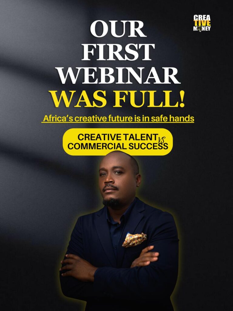 Ekpedeme Ufot speaking during Creative Money Africa's webinar on Creative Talent vs Commercial Success