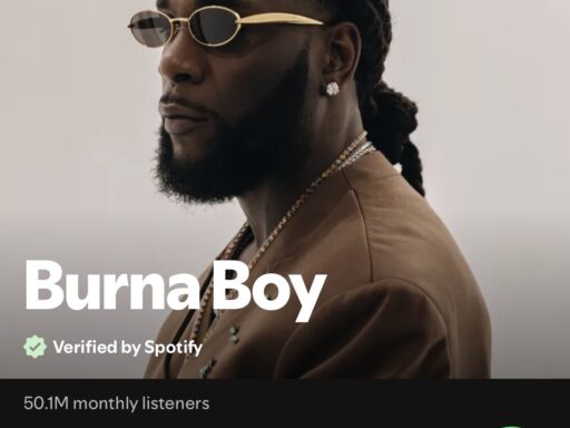 Burna Boy First African Artist to Hit 50 Million Spotify Listeners