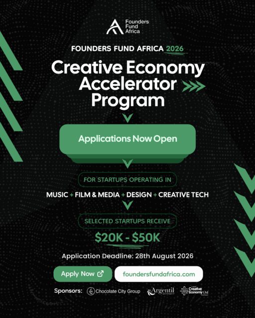 Founders Fund Africa 2026 applications open for creative startups across Africa